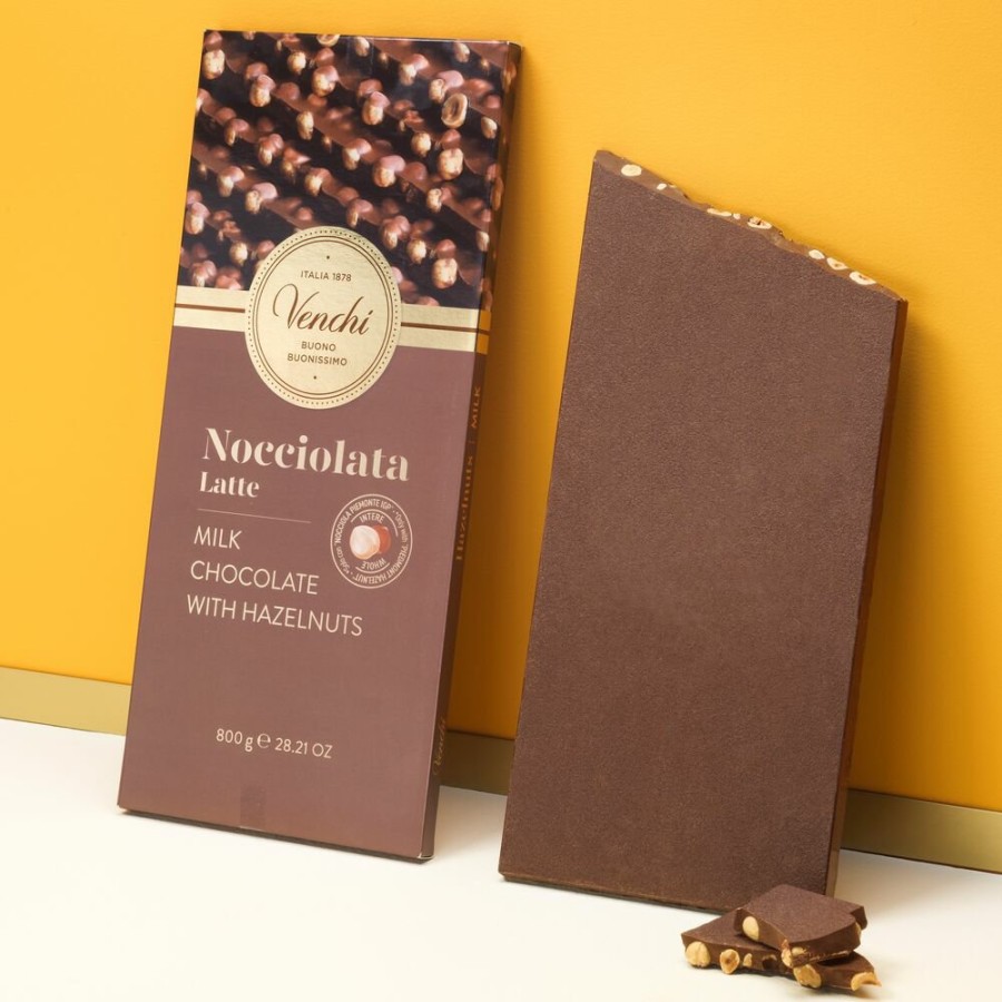 Cioccolato Venchi Cioccolato con Nocciole | Maxi Tavoletta Nocciolata Latte 800 G