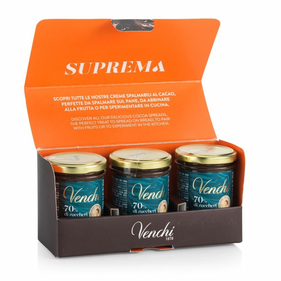 Cioccolato Venchi Cioccolato con Nocciole | Selezione Di 3 Creme Spalmabili -70% Zuccheri 600 G